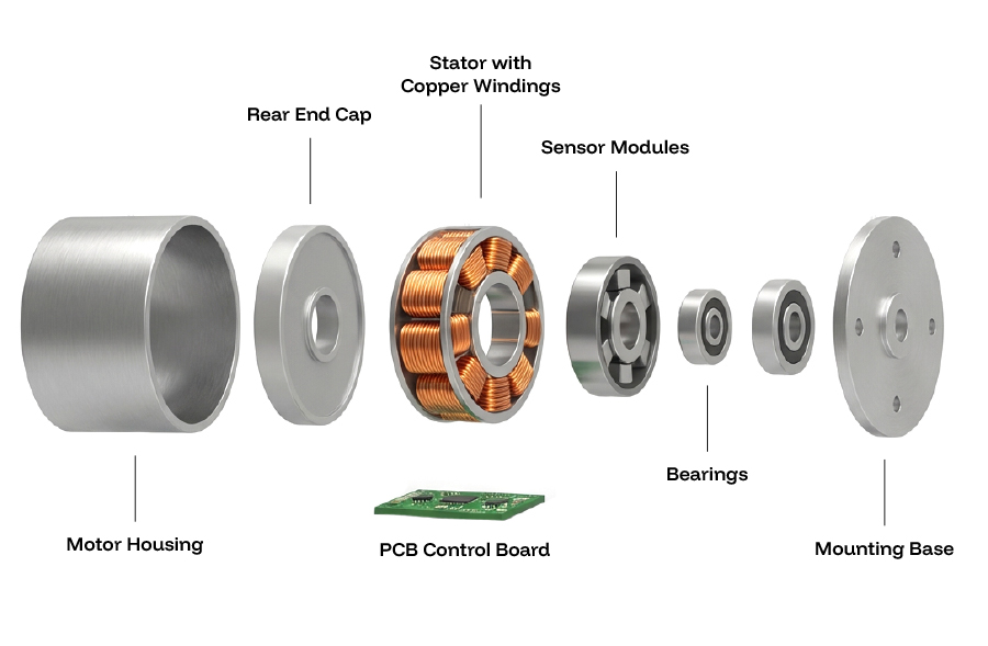 Brushless DC Motors exploded view