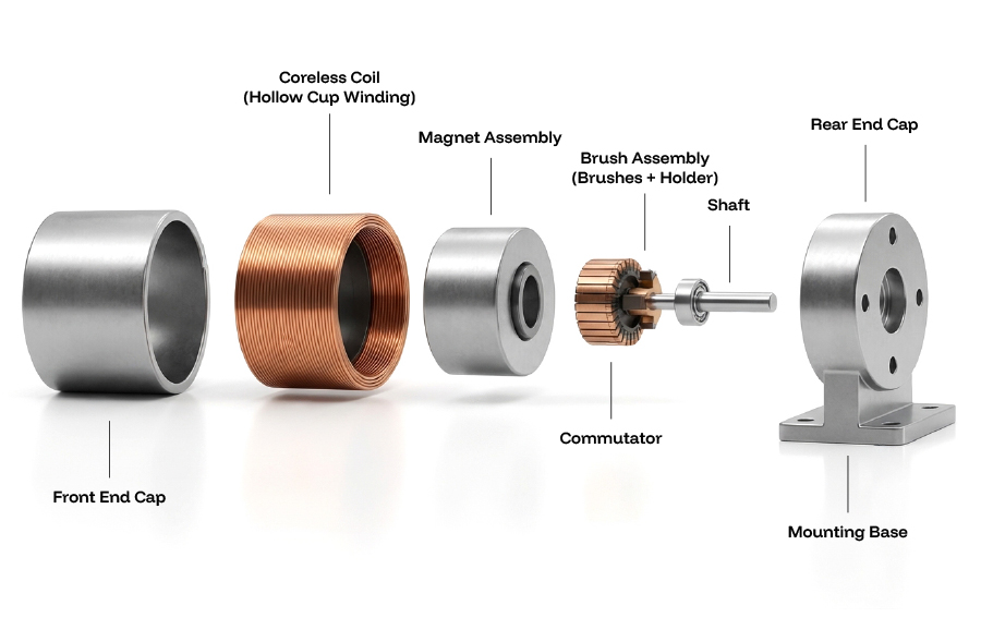 DC Coreless Motor Exploded Diagram