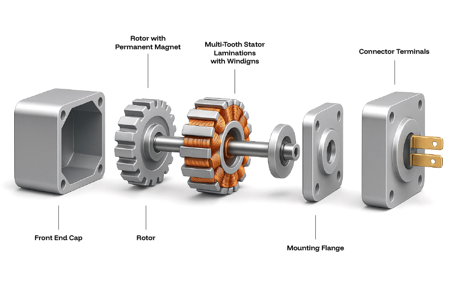 Stepper DC Motor Diagram Explosed View